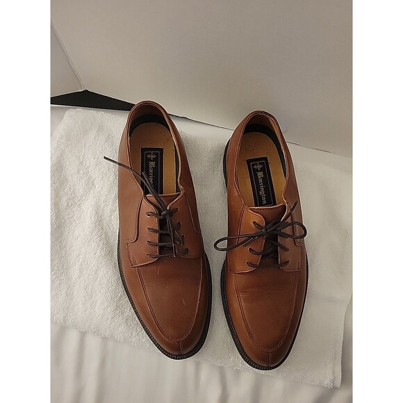 Barrington Mens 8 Shoes Brown Leather Split Toe Oxford Lace Up 8D Allen Edwards - Picture 3 of 16